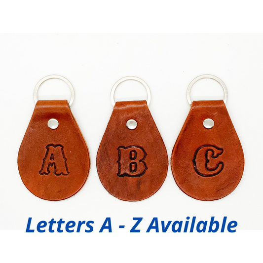 Leather Key Fob Letters A - Z
